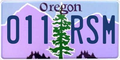 OR license plate 011RSM