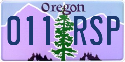 OR license plate 011RSP
