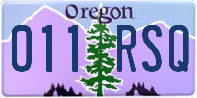 OR license plate 011RSQ
