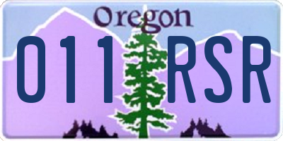 OR license plate 011RSR