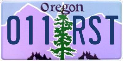 OR license plate 011RST
