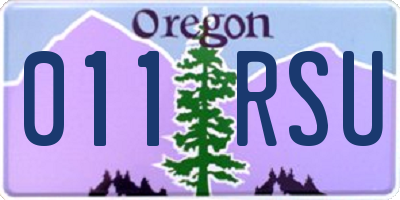 OR license plate 011RSU