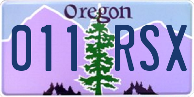 OR license plate 011RSX