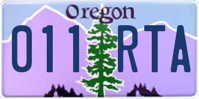 OR license plate 011RTA