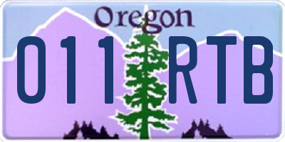 OR license plate 011RTB