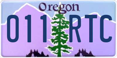 OR license plate 011RTC