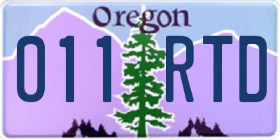 OR license plate 011RTD