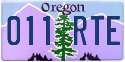 OR license plate 011RTE