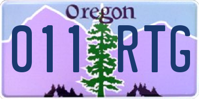 OR license plate 011RTG