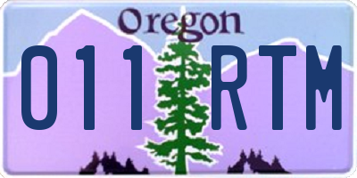 OR license plate 011RTM