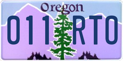 OR license plate 011RTO