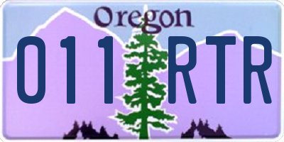 OR license plate 011RTR