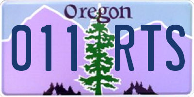 OR license plate 011RTS