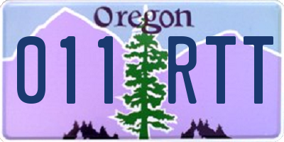 OR license plate 011RTT