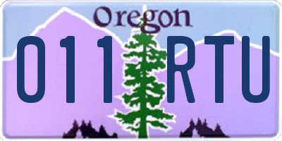 OR license plate 011RTU