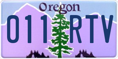 OR license plate 011RTV