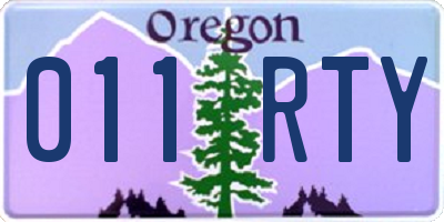 OR license plate 011RTY