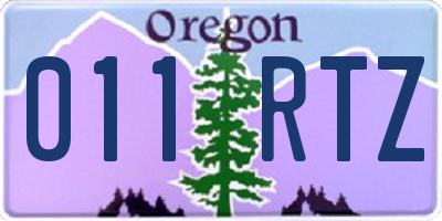 OR license plate 011RTZ