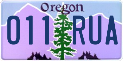OR license plate 011RUA