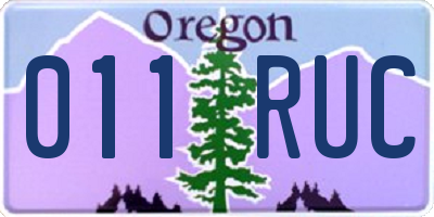 OR license plate 011RUC