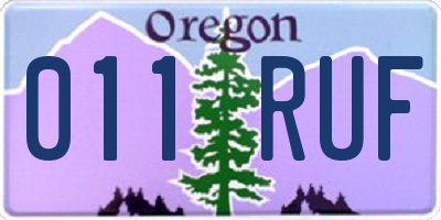 OR license plate 011RUF