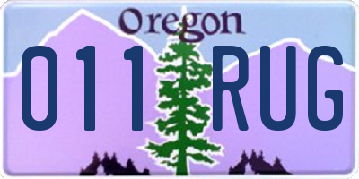 OR license plate 011RUG