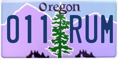 OR license plate 011RUM