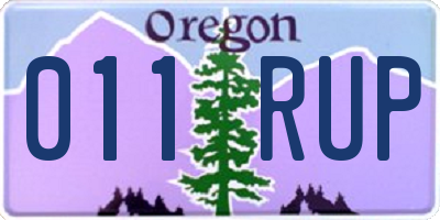 OR license plate 011RUP