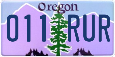OR license plate 011RUR