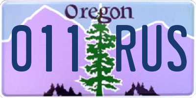 OR license plate 011RUS