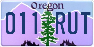 OR license plate 011RUT