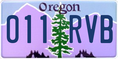 OR license plate 011RVB