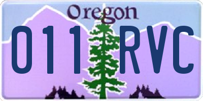 OR license plate 011RVC