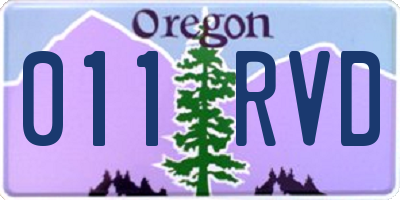 OR license plate 011RVD
