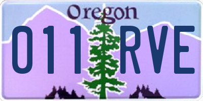 OR license plate 011RVE
