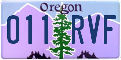 OR license plate 011RVF