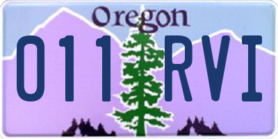 OR license plate 011RVI