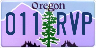 OR license plate 011RVP