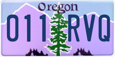 OR license plate 011RVQ