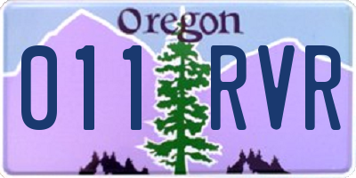 OR license plate 011RVR