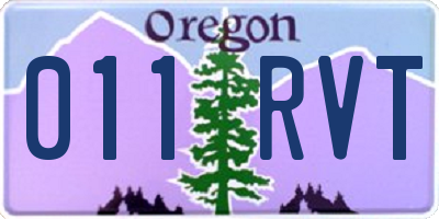 OR license plate 011RVT