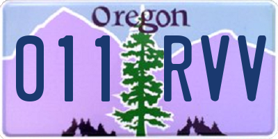 OR license plate 011RVV