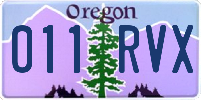 OR license plate 011RVX