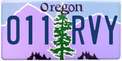 OR license plate 011RVY
