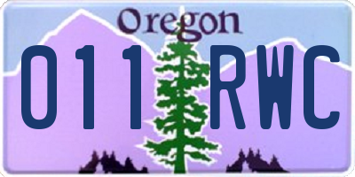 OR license plate 011RWC