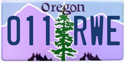 OR license plate 011RWE