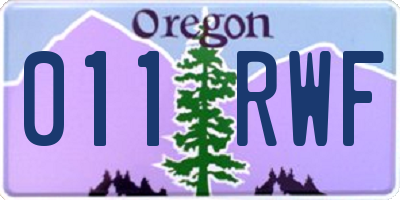 OR license plate 011RWF