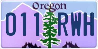 OR license plate 011RWH