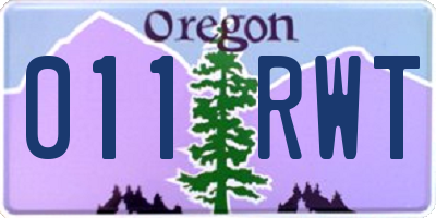 OR license plate 011RWT