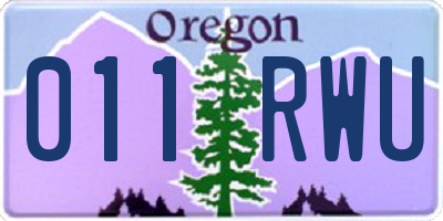 OR license plate 011RWU